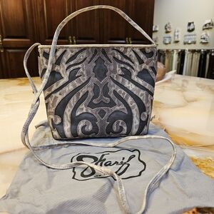 Sharif Cream/Gray/Black Crossbody Bag